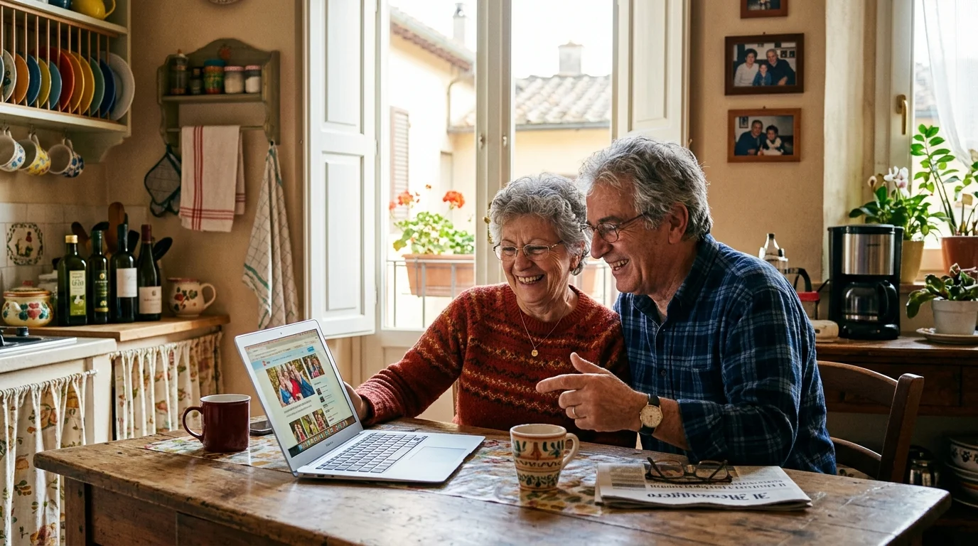 Pensionati italiani consultano informazioni sulla Quattordicesima